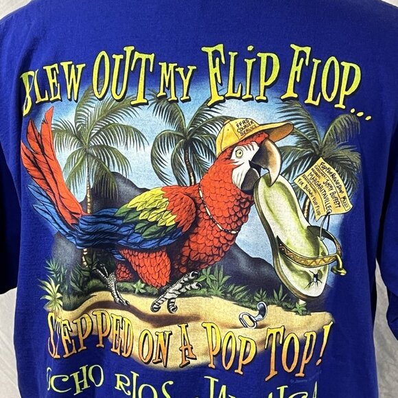 Margaritaville Jimmy Buffett T-Shirt XXL Blue Ocho Rios Jamaica 2002 - Picture 5 of 11